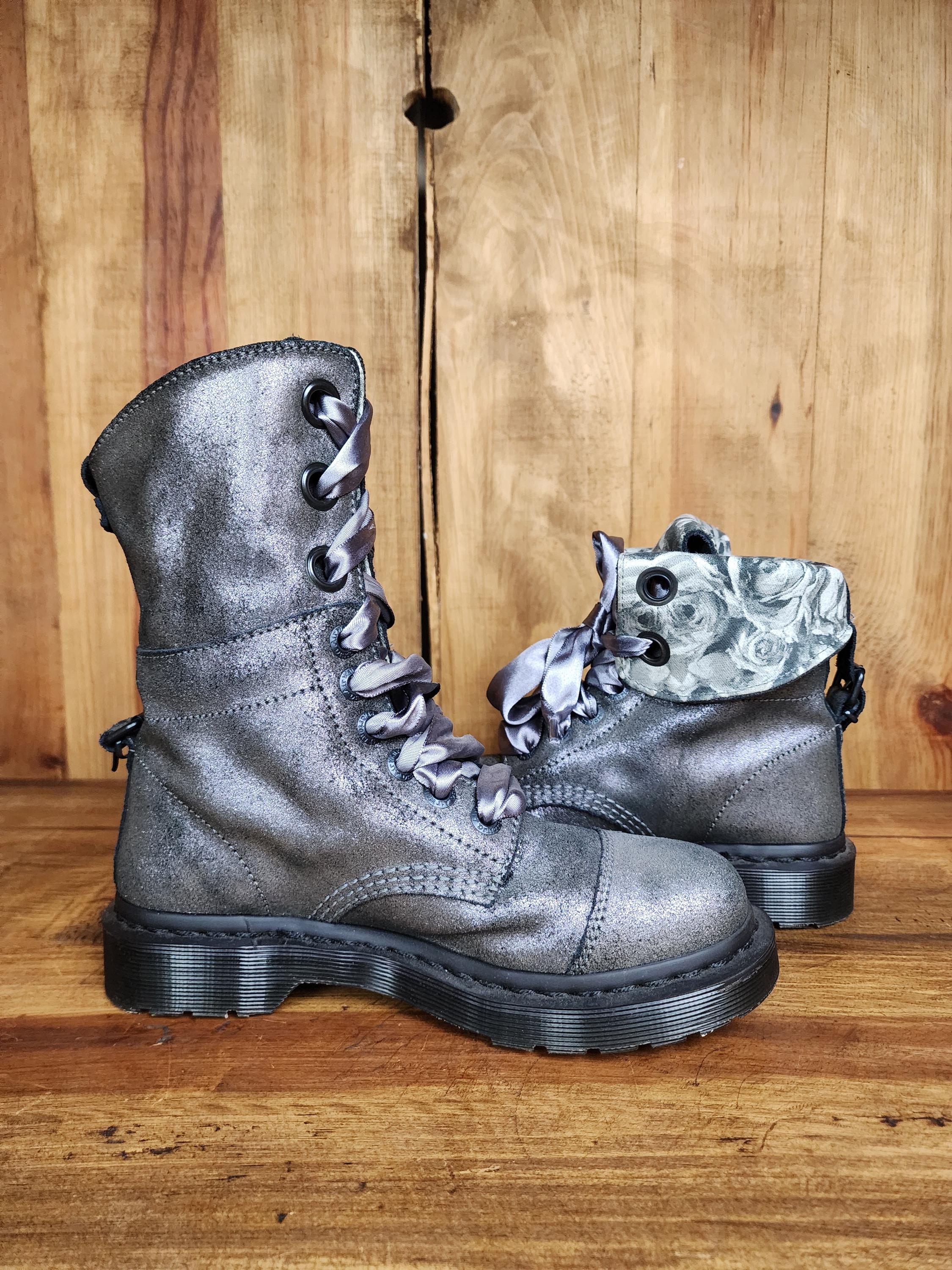 Dr. Martens Metallic Gun Metal Aimilie - Etsy