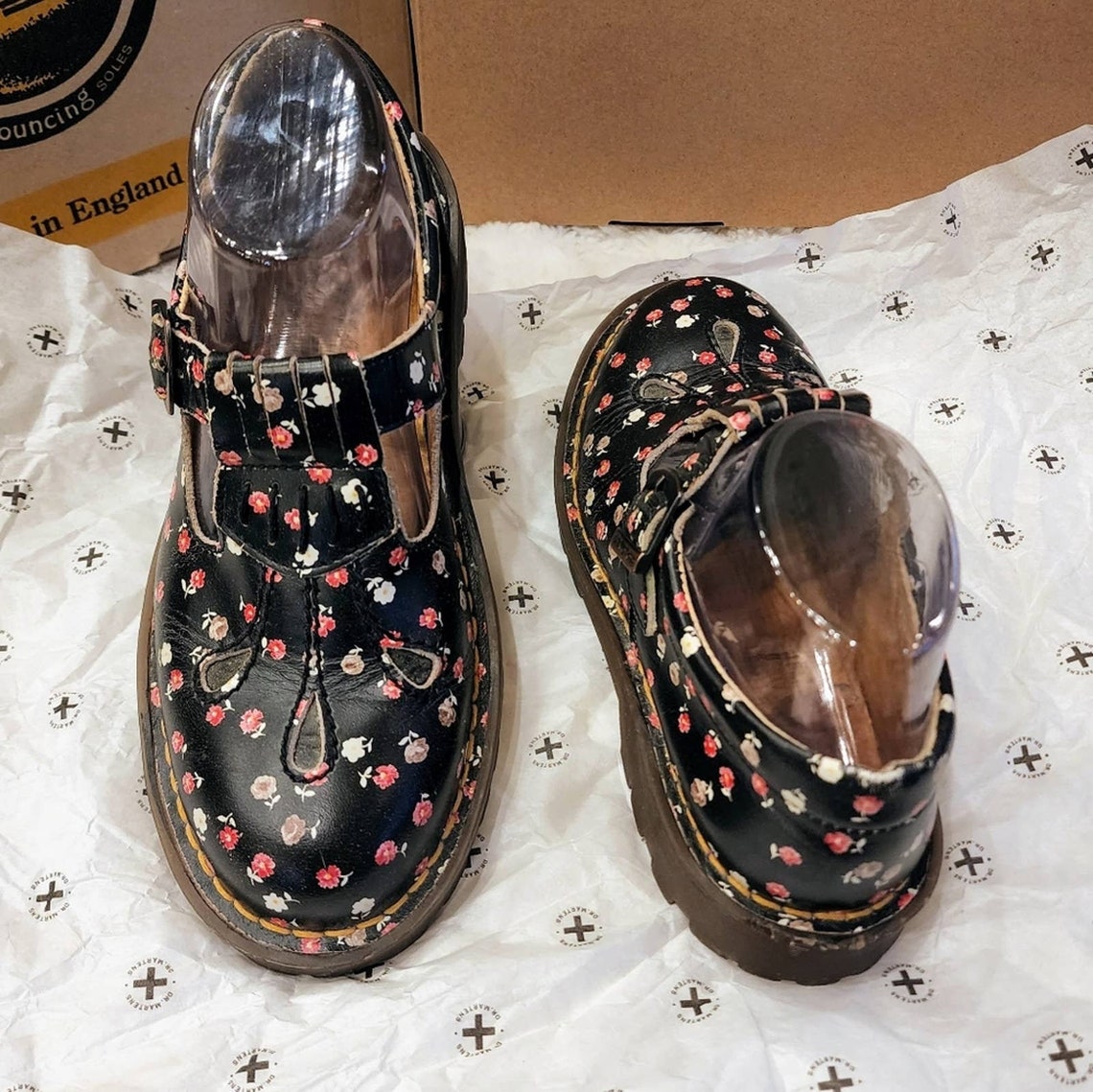 Dr. Martens Mary Jane Vintage Taille 36 (UK 3) Bleu - Occasion - Fabriqué Au Royaume-Uni