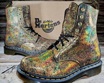 Dr. Martens Pascal Iridescent Crackle Etsy UK