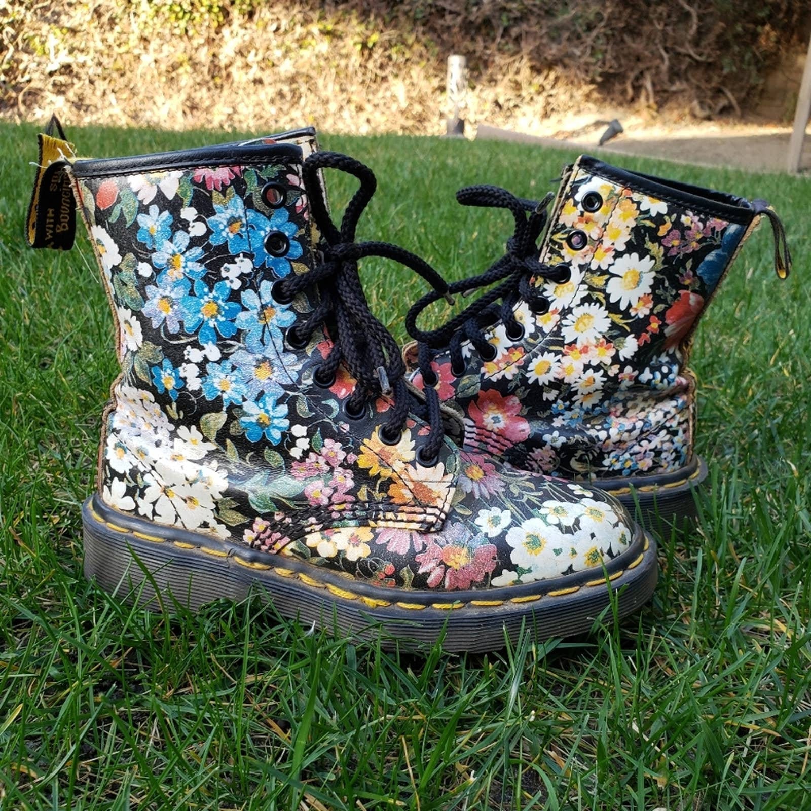 Martens 90s Floral Combat Boot - Etsy