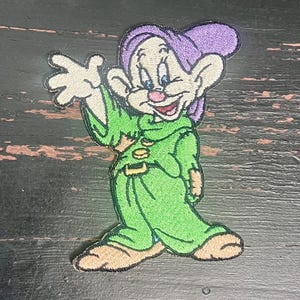 Dopey Iron On Patch: Snow White and the Seven Dwarfs