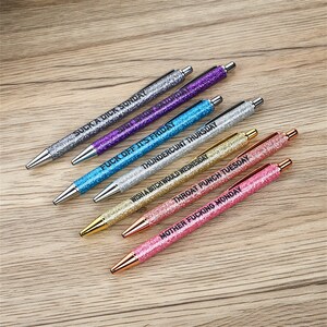 Colored Glitter Pen Set for Sarcastic Souls,2023 New Glitter Dirty Cuss  Word Pen