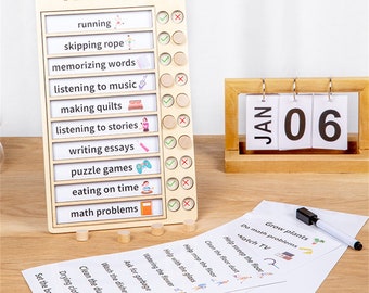 chore chart husband and wife To Do List-Sliding Routine Chart-Kids Daily Tasks-Daily Checklist-Chore List-Daily Routine-Personalized Gift For Kid,Child Gift From Mom Dad