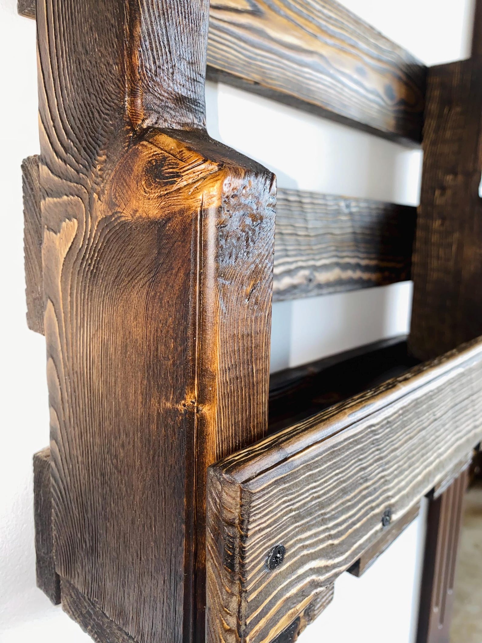 Handmade Rustic Wood Wine Rack: Wall Mounted Farmhouse Bar Storage - Etsy