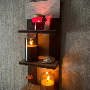 Handmade 3-Tier Hanging Wood Shelf: Rustic Wall Organizer
