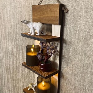 Handmade 3-Tier Wood Hanging Shelf: Rustic Home Decor