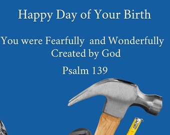 Digital | Birthday | Card | Man| Blank | Scripture| Bible| Printable | Downloaded