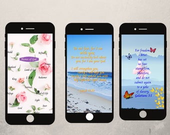 Inspirational  Wallpaper, | iphone Wallpaper Download| | Gods Word | Summer Pack | Digtial download | Easy Download and Install