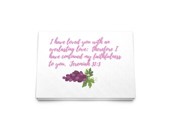 Note Card, Stationery, Bible Verse, Scripture, Jeremiah 31:3