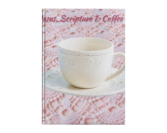 Beautifully Designed Journal With Scripture:  lace ,tulips, and a promise from God's Word.