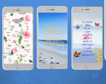 Inspirational | phone wallpaper download | God's Word| Summer Pack | Digtial Download |Easy Downoad and Install