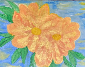 Digital | Wildflowers | Orange | Yellow| Acrylic | Printable