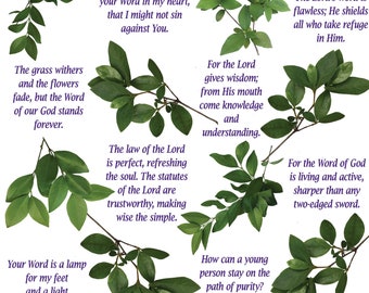 Printable, Digital Paper, Gift Wrap, Bible Verses