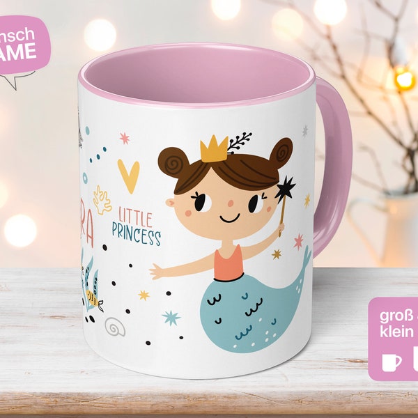Personalisiertere Meerjungfrauen-Tasse als individuelles & nachhaltiges Geschenk für alle Mädchen zum Geburtstag oder zu Ostern