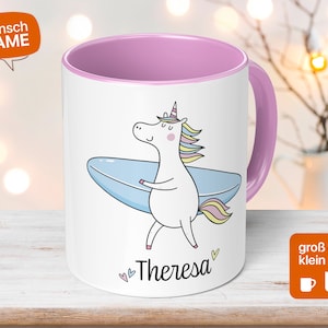 Children&#39;s mug Theresa with individual name and unicorn - unicorn mug with name as a gift idea for girls - birthday gift idea