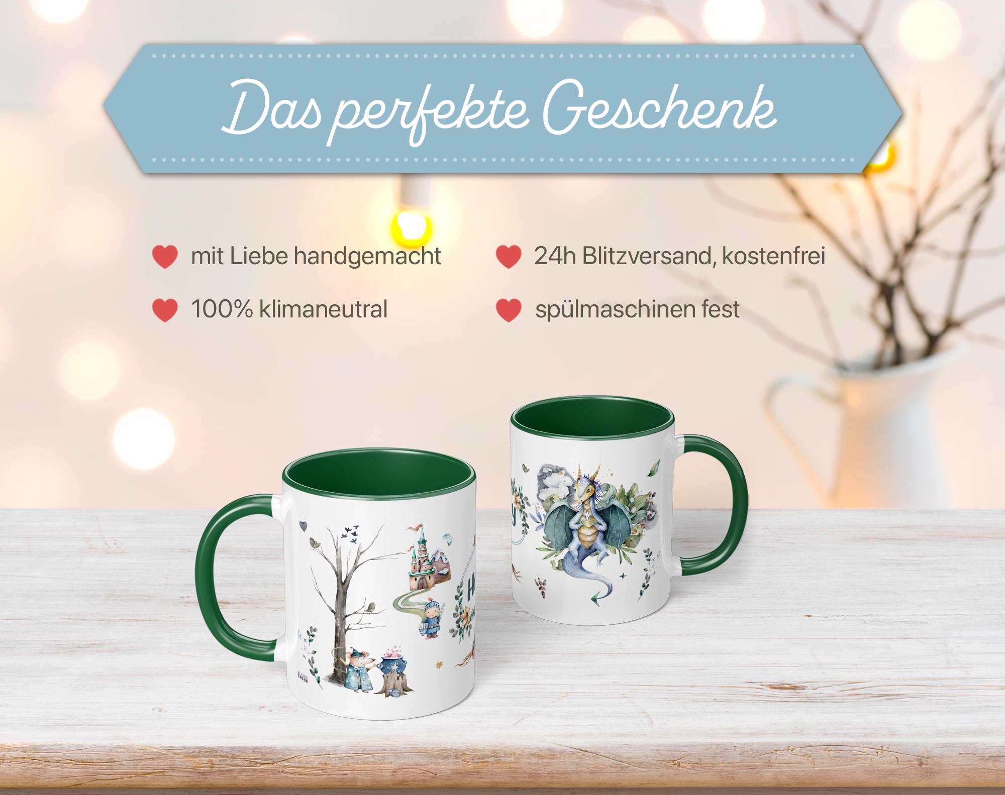 Tazza regalo di Natale per bambini con tartaruga nome e dedica