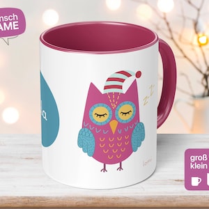 Children&#39;s ceramic mug with individual name and owl as a gift for your little princess - handmade for all birthdays