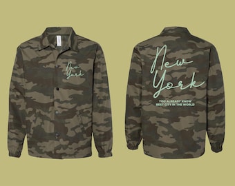 CUSTOM CAMO WINDBREAKER Jacket | Personalized Woodland Nylon Coach Jacket | Hunting Gift, Team Outdoor Jacket, Custom Logo