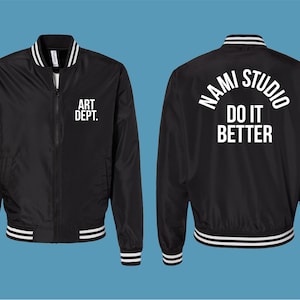 UNISEX CUSTOM Metallic Gold Varsity Bomber Jacket- Long UNISEX CUSTOM Metallic Gold Varsity Bomber Jacket- Long