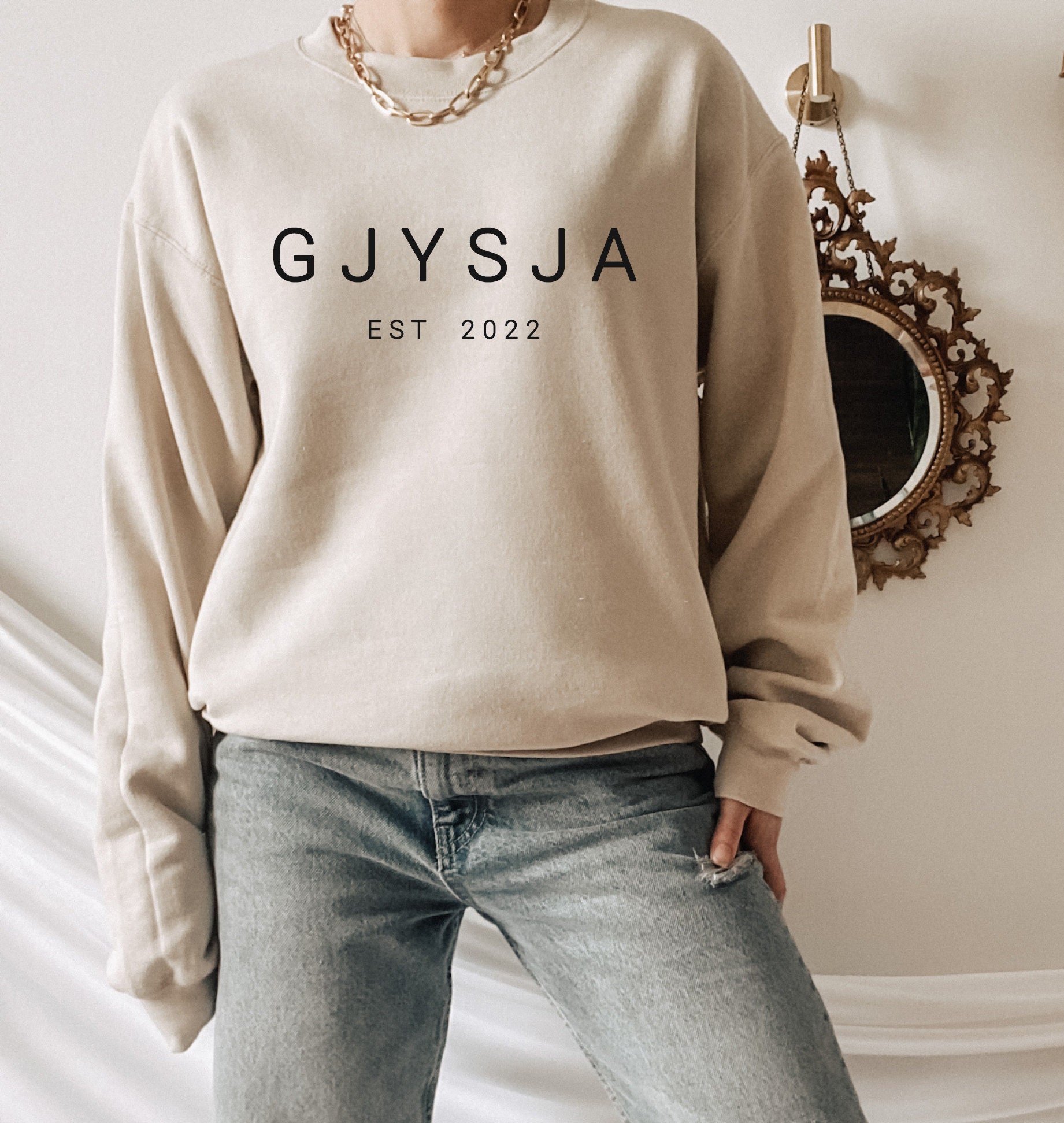 Custom Gjyshja / Albanian Grandma Sweatshirt, Albanian Grandma Sweater, Grandma Gift, New Grandma Gift (You Can Change the Year