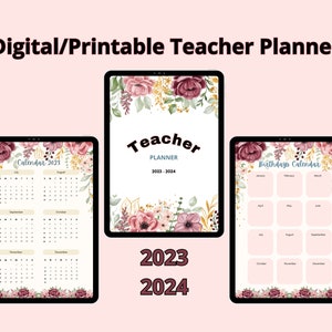 Teacher Planner 2023 - 2024 Printable , Back to School , Digital Academic Planner , Lesson Planner , Goodnotes planner , Teacher Template