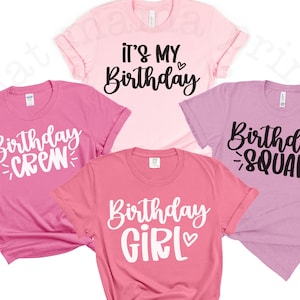 Birthday Shirt SVG & PNG Bundle, Birthday Girl Svg, Birthday Party Svg Bundle, Birthday Crew Svg, Birthday Squad Svg, Its My Birthday Svg