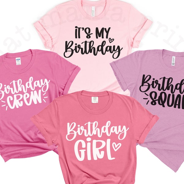 Birthday Shirt SVG & PNG Bundle, Birthday Girl Svg, Birthday Party Svg Bundle, Birthday Crew Svg, Birthday Squad Svg, Its My Birthday Svg