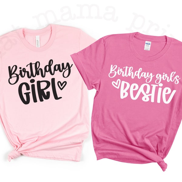 Birthday Girl and Birthday Girls Bestie SVG & PNG, Birthday Party Svg Bundle, Birthday Crew Shirt Svg, Files for Silhouette, Cricut, Iron On