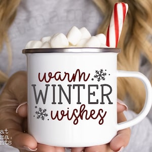 Warme winter wensen SVG & PNG, kerst Svg, kerst koffie citaat Svg, kerst gezegde Svg, vakantie deur Mat ontwerp, kerst teken Svg