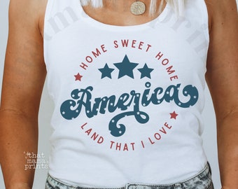 Vierter Juli SVG & PNG, Amerika Land der freien wegen der mutigen SVG, Vaterländischen Schmuck, Unabhängigkeitstag Schmuck, USA Png Sublimation