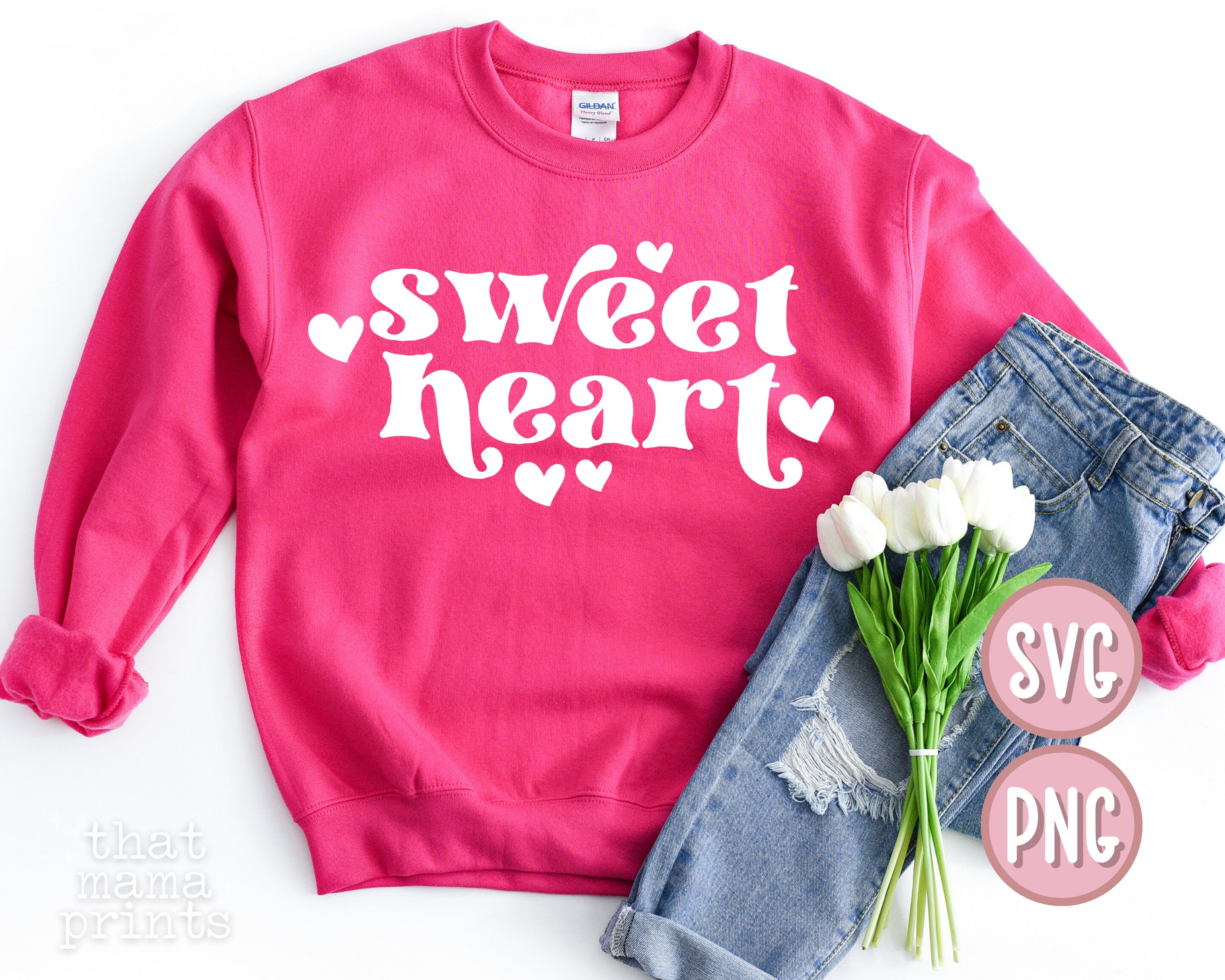 Sweet Heart SVG & PNG, Toddler Retro Valentines Day Svg, Matching Svg ...