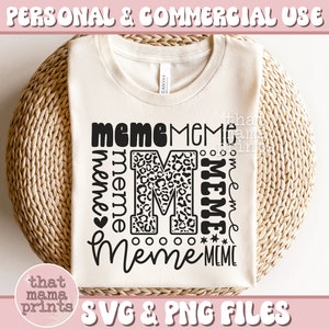 Meme Typographie SVG & PNG, Meme SVG, Fête des Mères SVG, Meme Shirt SVG, Meme Quote SVG, Grand-mère SVG, Leopard Print SVG, Meme Sublimation Png