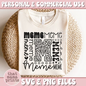 Meme Typography SVG & PNG, Meme Svg, Mothers Day Svg, Meme Shirt Svg, Meme Quote Svg, Grandma Svg, Leopard Print Svg, Meme Sublimation Png