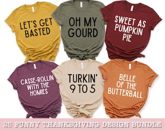 Family Thanksgiving SVG & PNG Bundle, Thanksgiving Puns SVG Bundle, Funny Thanksgiving Family Bundle Svg, Friendsgiving Group Shirts Svg Png