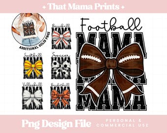 Sports Mama Coquette Bow PNG Sublimation Bundle, Sports PNG Bundle, Football Mama, Volleyball Mom, Baseball Mom, Softball Mom, School Team
