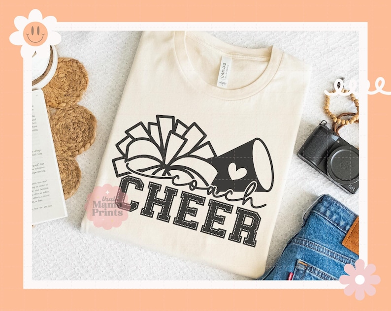 Cheercoach SVG, Cheercoach-paket PNG, Cheercoach-presentsvg, Cheercoach-skjorta-svg, Cheercoach-erans svg, sublimerings-png, dxf eps pdf bild 3