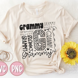 Grammy SVG & PNG, Moederdag Svg, Grammy typografie Svg, Grammy Shirt Svg, Leopard Print, oma Svg, Grammy Gift, gesneden bestand, sublimatie