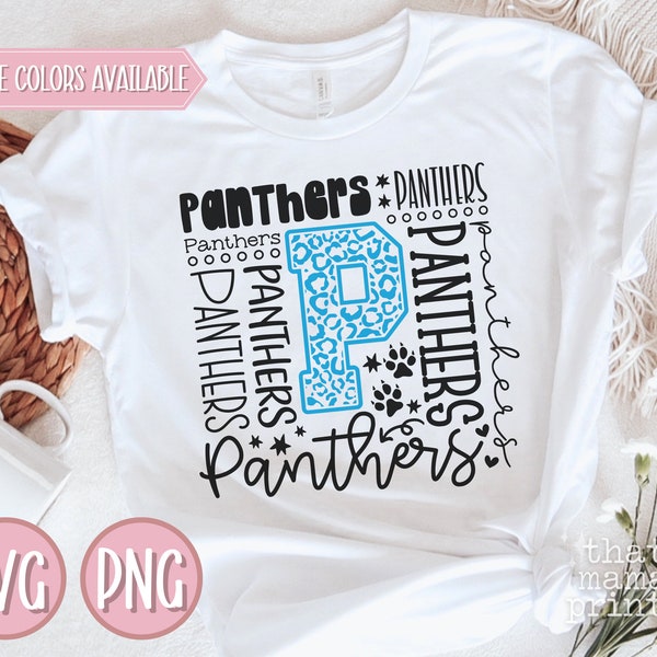 Panthers Svg & PNG, Panthers Tipografía Svg, Panthers Cheer Svg, Panthers Fútbol Svg, Panthers Béisbol Svg, Panthers Mascot Camisa Svg Png