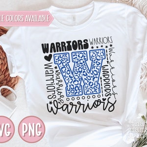 Warriors Svg & PNG, Warriors Typography Svg, Warriors Cheer Svg, Warriors Football Svg, Warriors Mascot Svg, Warriors Shirt Svg