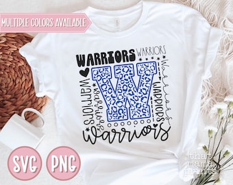 Warriors Svg & PNG, Warriors Typography Svg, Warriors Cheer Svg, Warriors Football Svg, Warriors Mascot Svg, Warriors Shirt Svg