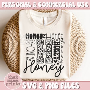 Honing SVG & PNG, Moederdag Svg, Honing Shirt Svg, Oma Svg, Grootmoeder Svg, Leopard Print Svg, Retro Honing Sublimatie Png
