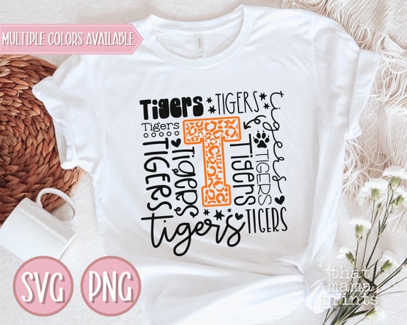 Tigers Svg & PNG, Tigers Typography Svg, Tigers Cheer Svg, Tigers Football Svg, Tigers Baseball Svg, Tigers Mascot Svg, Tigers Shirt Svg