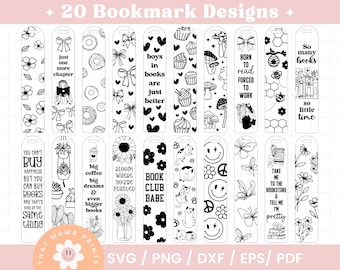 Bookmark SVG Bundle, Bookmark Png Bundle, Book Quotes Svg, Book Svg, Pdf Png Svg Eps Dxf Files, Reading Svg, Retro Book Svg, Floral Book Svg