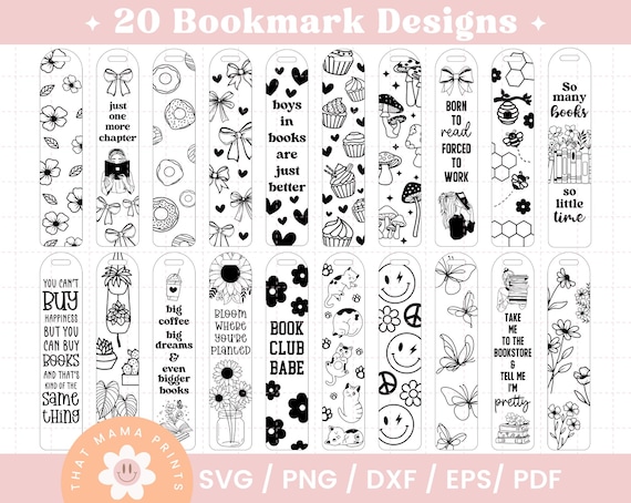 Bookmark SVG Bundle, Bookmark Png Bundle, Book Quotes Svg, Book Svg, Pdf Png Svg Eps Dxf Files, Reading Svg, Retro Book Svg, Floral Book Svg