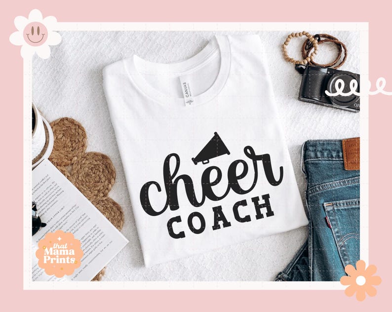 Cheercoach SVG, Cheercoach-paket PNG, Cheercoach-presentsvg, Cheercoach-skjorta-svg, Cheercoach-erans svg, sublimerings-png, dxf eps pdf bild 5