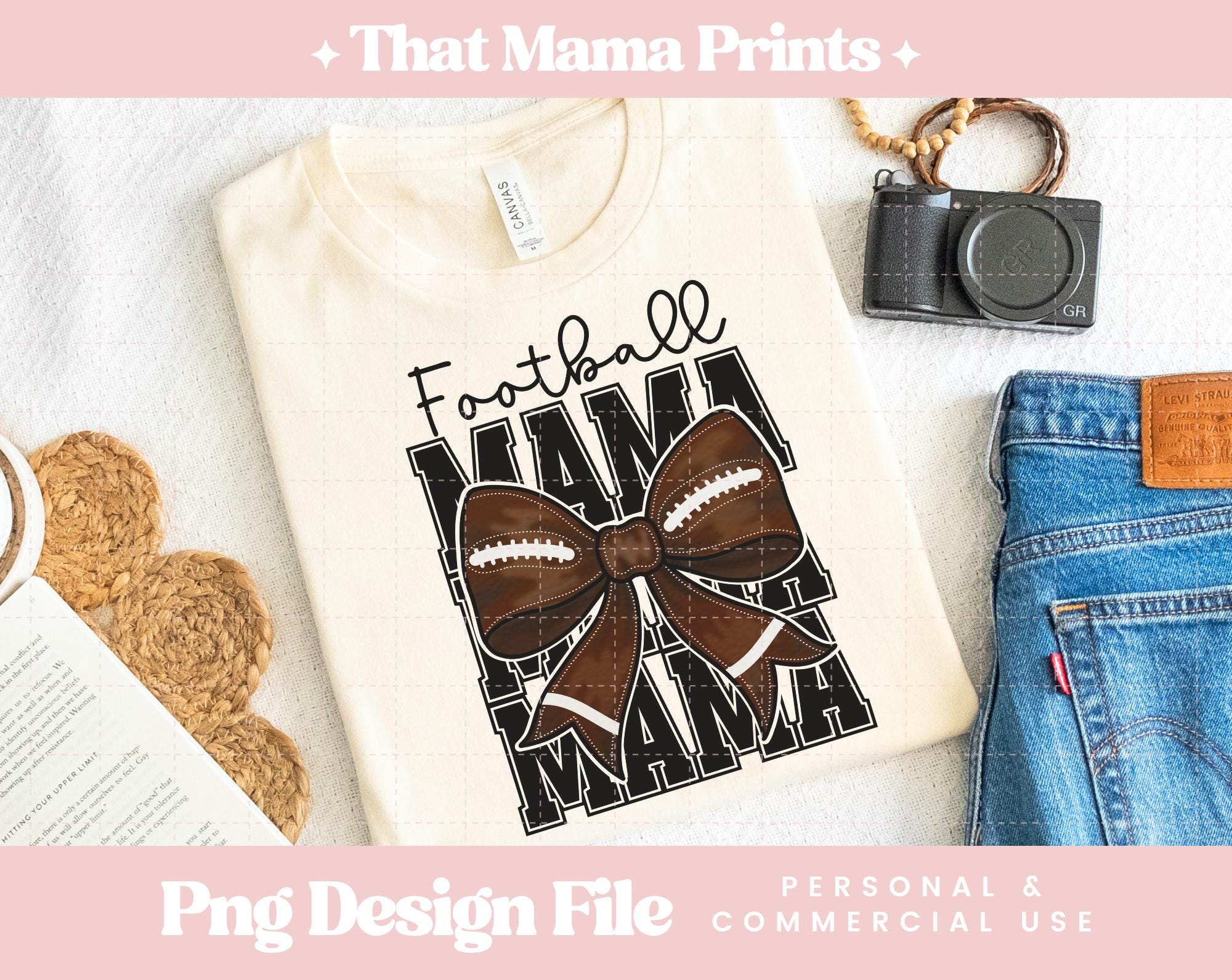 Football Mama Png, Coquette Bow PNG Sublimation, Football Mom PNG ...