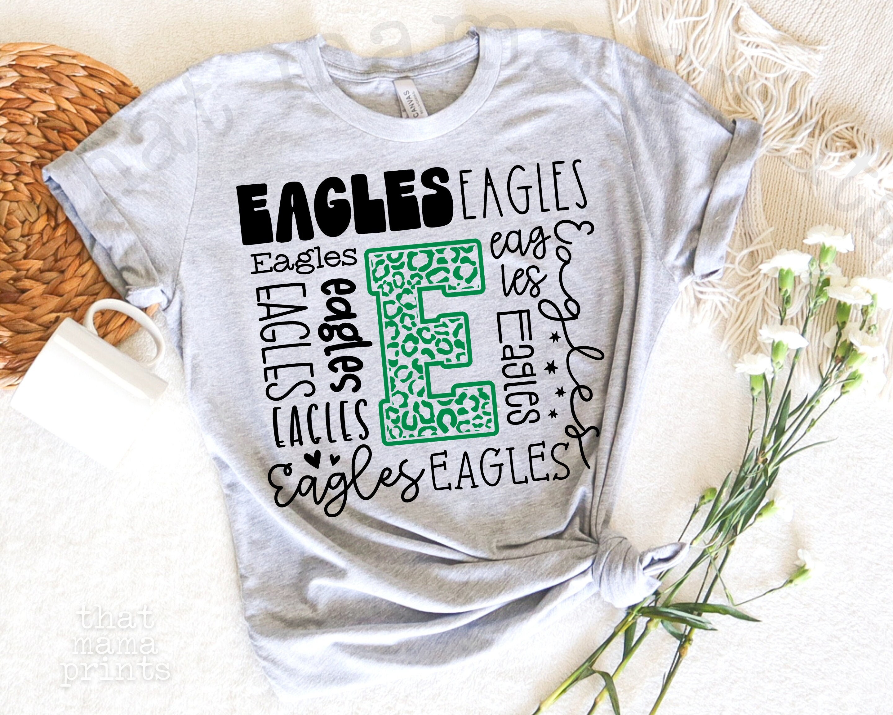 Simply Adorable Gifts & Boutique Lindale Eagles Glitter Sublimation Tee Adult 2XLarge