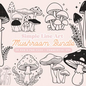 Mushroom Svg Bundle, Magic Mushroom Svg, Boho Svg, Floral Mushroom Clipart, Mystic Mushroom Png, Magic Svg, Silhouette, Svg Cut File