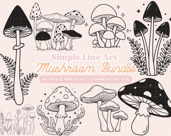 Paddenstoel Svg-bundel, magische paddestoel Svg, Boho Svg, Floral Mushroom Clipart, Mystic Mushroom Png, magische Svg, silhouet, Svg-bestand knippen