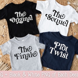 Geschwister-Shirt-Bundle-Svg & Png, Original-Sequel Finale Plot Twist-Svg, Zwillinge-Svg, Passende Familienhemden-Svg, neues Baby-Ankündigungs-Svg